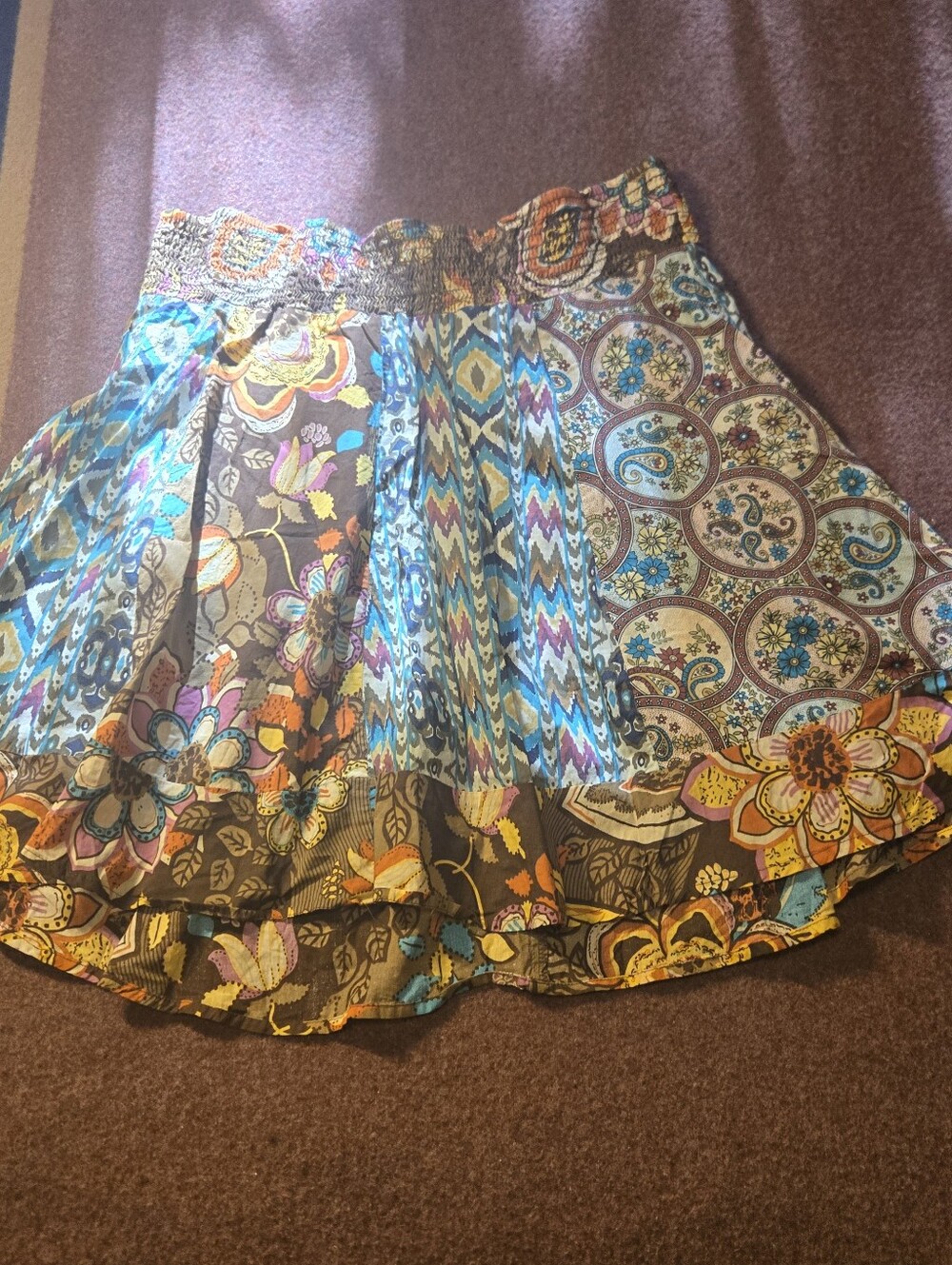 Mossimo Supply Co. Y2K floral patchwork bohemian skirt Size Large
